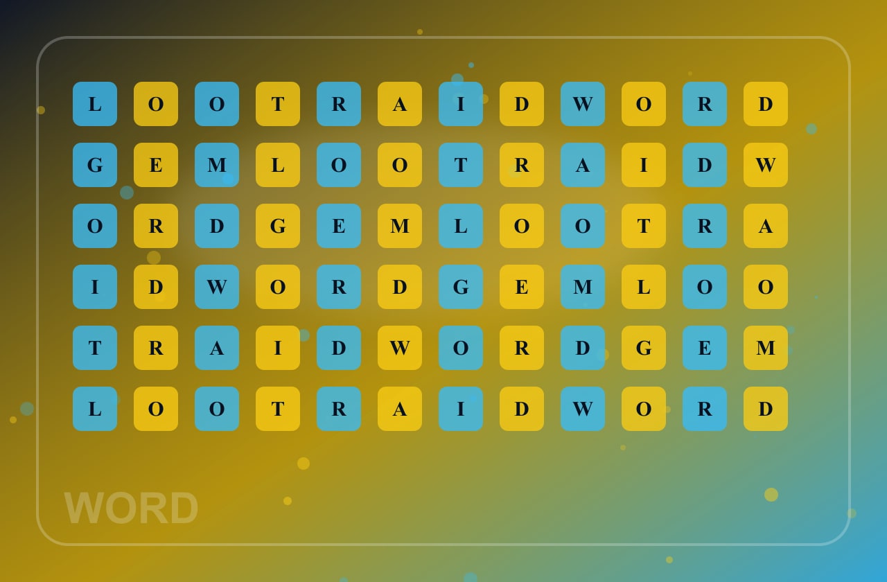 Word Raid Rush generated game board